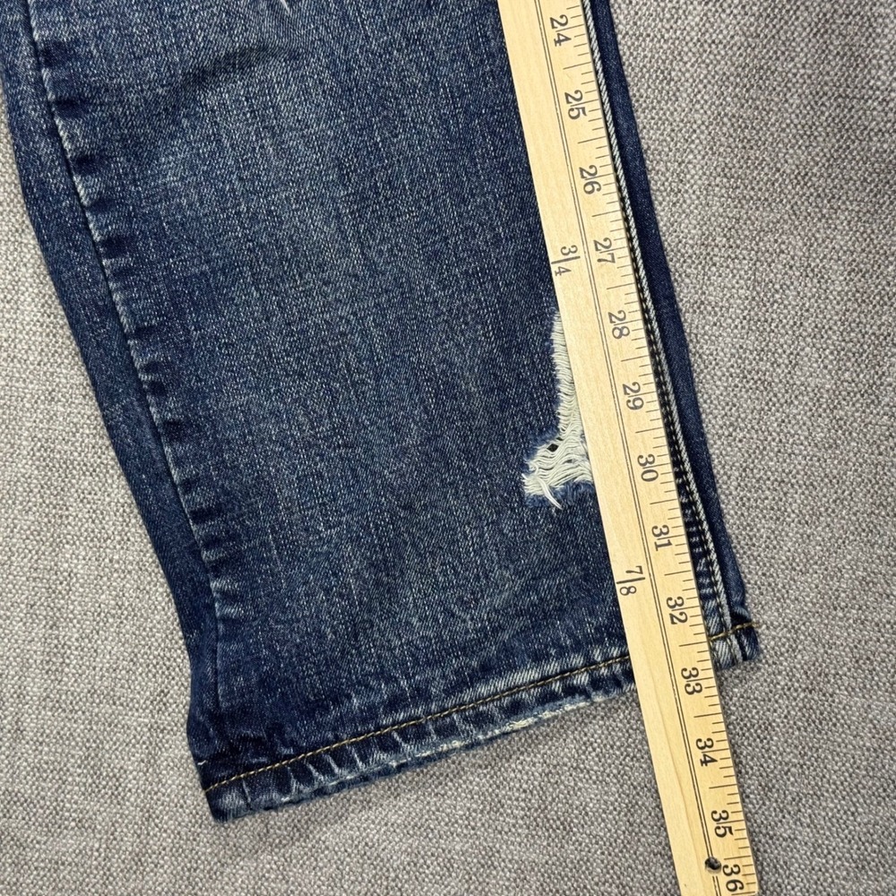 MNML Distressed Straight Leg Jeans Men's‎ 30x33 Medium Wash Button Fly Denim - Picture 8 of 10